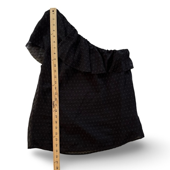 PAIGE Elegant Black Ruffle Top women’s size small - Picture 3 of 10